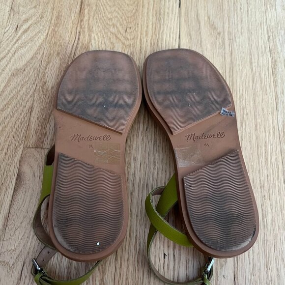 Madewell The Mabel Strappy Leather Sandals Citrus Lime Women's Size 6.5 - Picture 9 of 10